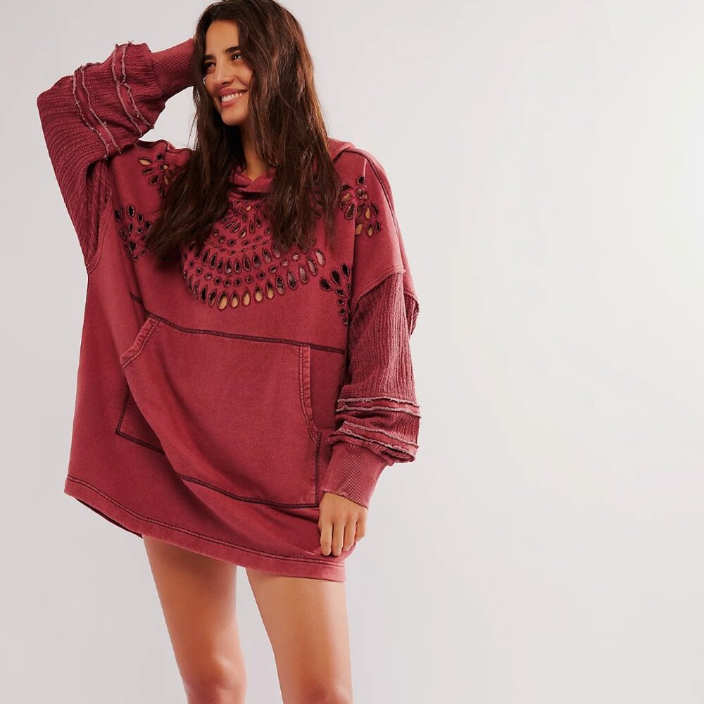 Free People Wild Meadow Last Call Pullover Hoodie - Size M - MSRP $198